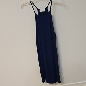 French Grey Navy Blue Dress